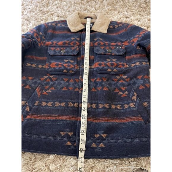 Billabong Fleece Lined Aztec Geometric Collared Jacket Pockets SZ S NEW - Picture 7 of 14